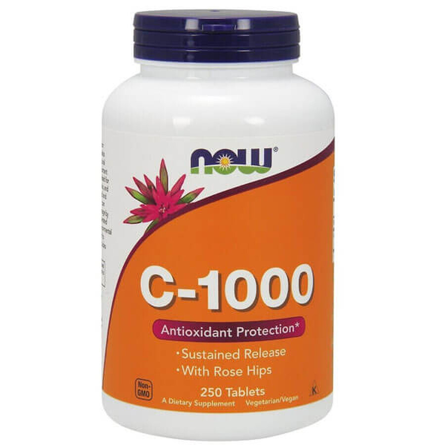 Now Foods C-1000, vitamina C + măceșe, 250 comprimate