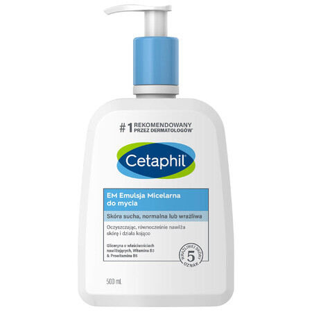 Cetaphil EM, Emulsie micelară pentru piele sensibilă, pentru întreaga familie, 500 ml