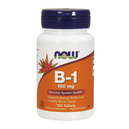 Now Foods B-1, vitamina B1, 100 compresse