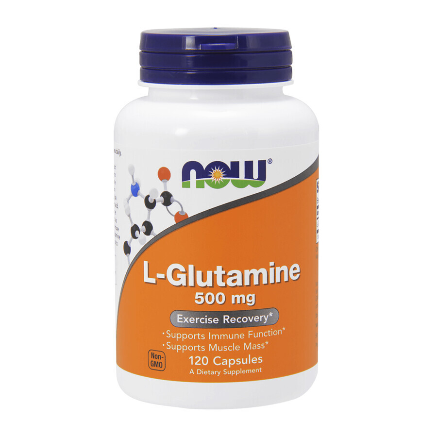 Now Foods L-Glutamina, 500 mg, 120 cápsulas