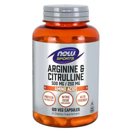 Now Foods Arginin &amp; Citrullin, L-Arginin und Citrullin, 120 Kapseln 