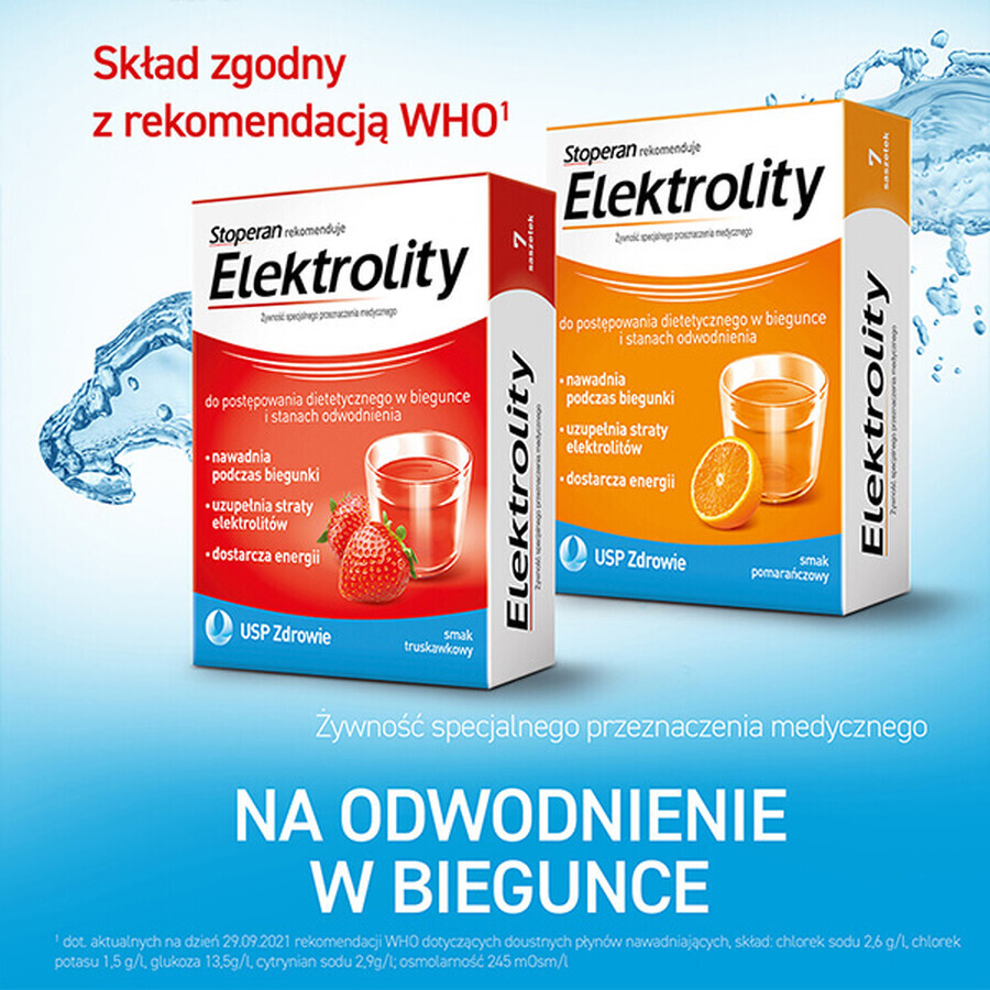 Electroliți, aromă de căpșuni, 7 pliculețe