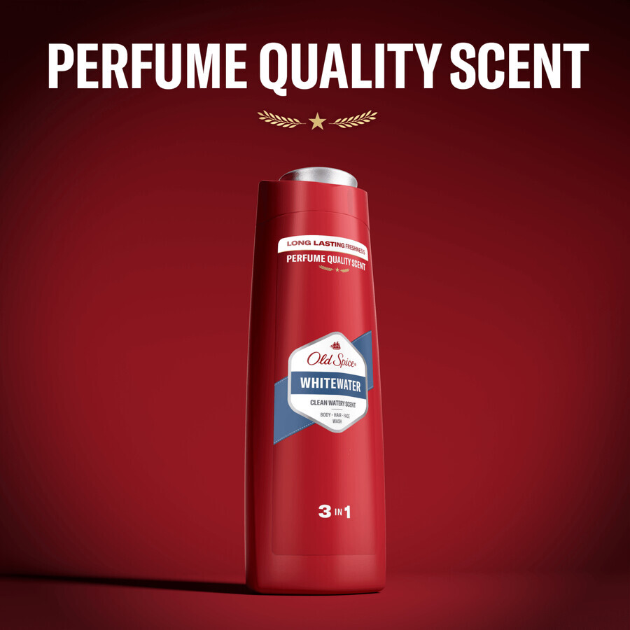 Old Spice, Gel de duș 3 în 1 pentru corp, păr și față, Whitewater, 400 ml