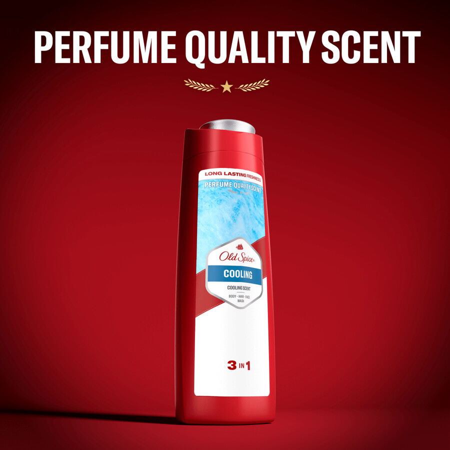 Old Spice, gel de duș 3 în 1 pentru corp, păr și față, răcoritor, 400 ml