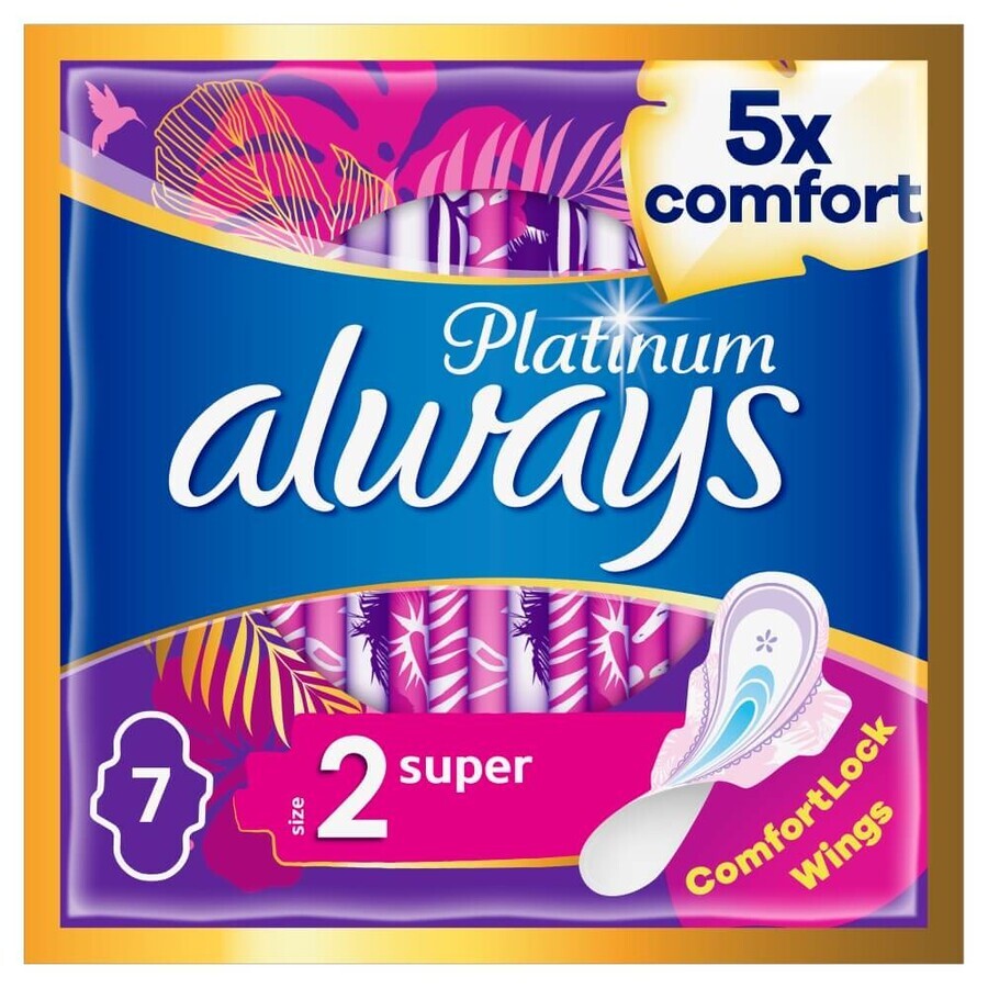 Always Platinum, prosoape sanitare, Ultra Super Plus, 7 buc