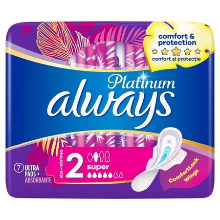 Always Platinum, prosoape sanitare, Ultra Super Plus, 7 buc