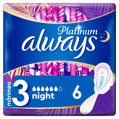 Always Platinum, prosoape sanitare, Ultra Night, 6 buc