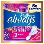 Always Platinum, sanitary towels with wings, Ultra Super Plus, 14 pcs