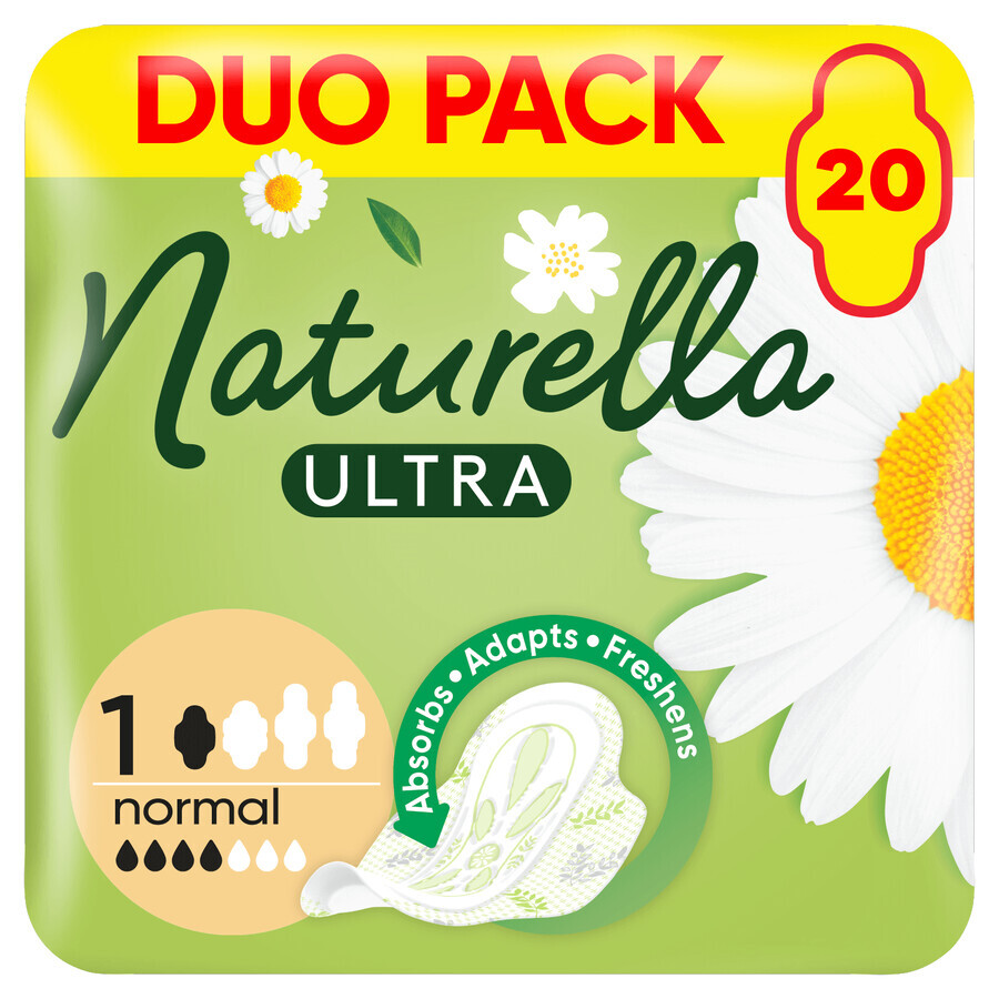 Naturella Ultra, maandverband met vleugeltjes, kamille, Normaal, 20 stuks