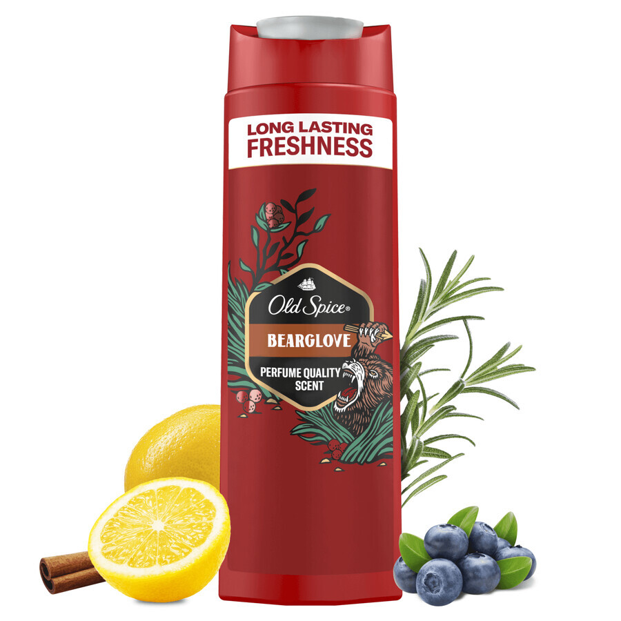 Old Spice, gel douche 3-en-1 pour le corps, les cheveux et le visage, BearGlove, 250 ml