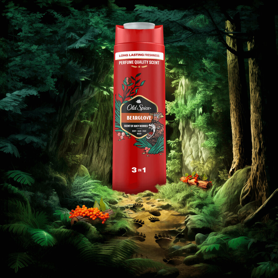 Old Spice, gel douche 3-en-1 pour le corps, les cheveux et le visage, BearGlove, 250 ml