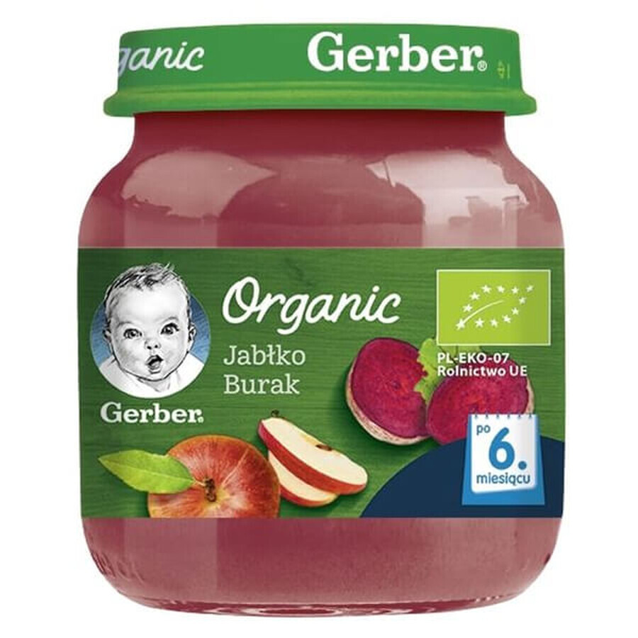 Gerber Organic dessert, apple, beetroot, after 6 months, 125 g