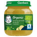 Gerber Organic Lunch, mazăre verde, broccoli, dovlecel, după 4 luni, 125 g