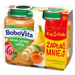 BoboVita Desert, caise, banane, mere, după 6 luni, 2 x 190 g