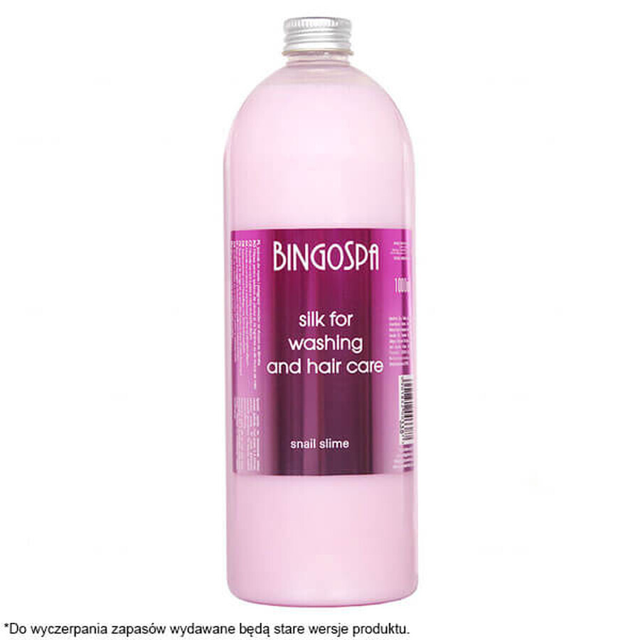 Bingospa, seda para el lavado y cuidado del cabello con moco de caracol, 1000 ml