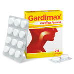 Gardimax Medica Lemon 5 mg + 1 mg, fără zahăr, 24 pastiluțe