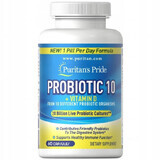 Puritan's Pride Probiotic 10 + vitamina D, 60 capsule