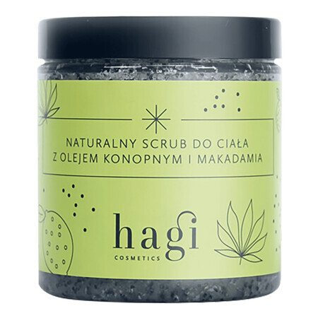 Hagi Cosmetics, natürliches Körperpeeling mit Hanf- und Macadamiaöl, 280 g