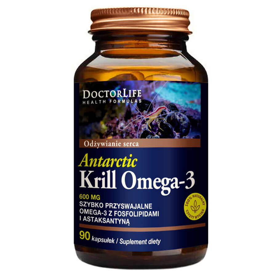 Doctor Life Antarctic Krill Omega-3, aceite de krill antártico, 90 cápsulas