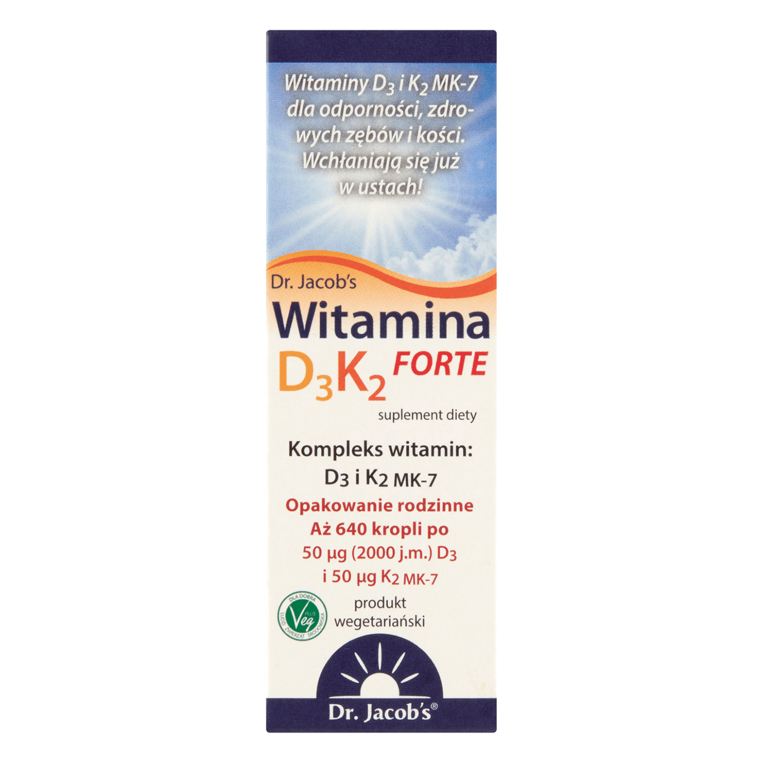 Vitamina D3+K2 Forte, picături, 20 ml, Dr. Jacob's