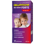 Ibuprom pentru copii Forte 200 mg/ 5ml, suspensie orală de la 3 luni, aromă de căpșuni, 100 ml