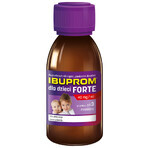 Ibuprom pentru copii Forte 200 mg/ 5ml, suspensie orală de la 3 luni, aromă de căpșuni, 100 ml