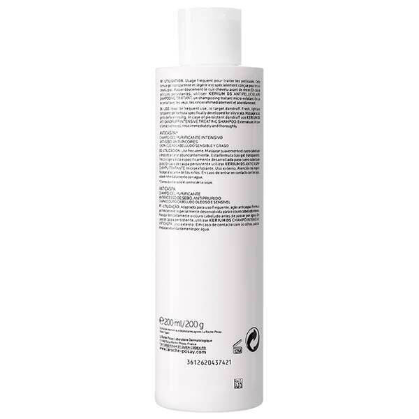 La Roche-Posay Kerium, gel-șampon anti-mătreață, mătreață grasă, 200 ml