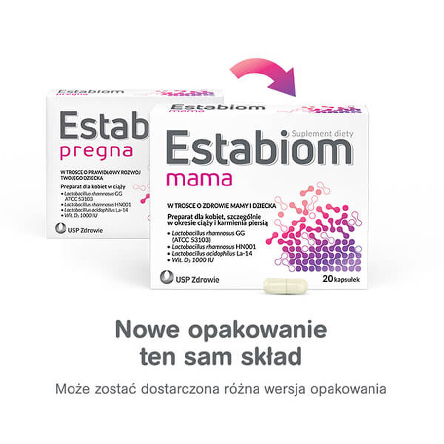 Estabiom Mama (anterior Estabiom Pregna), 20 capsule