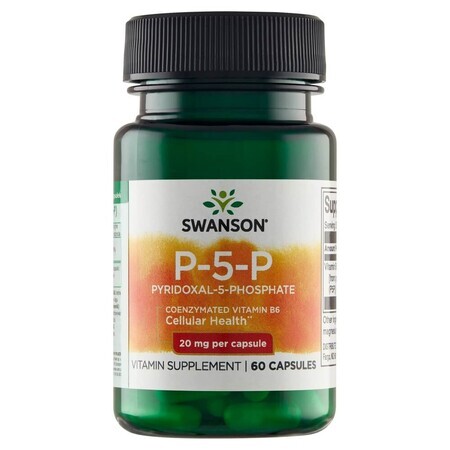 Swanson P-5-P, vitamina B6 20 mg, 60 capsule