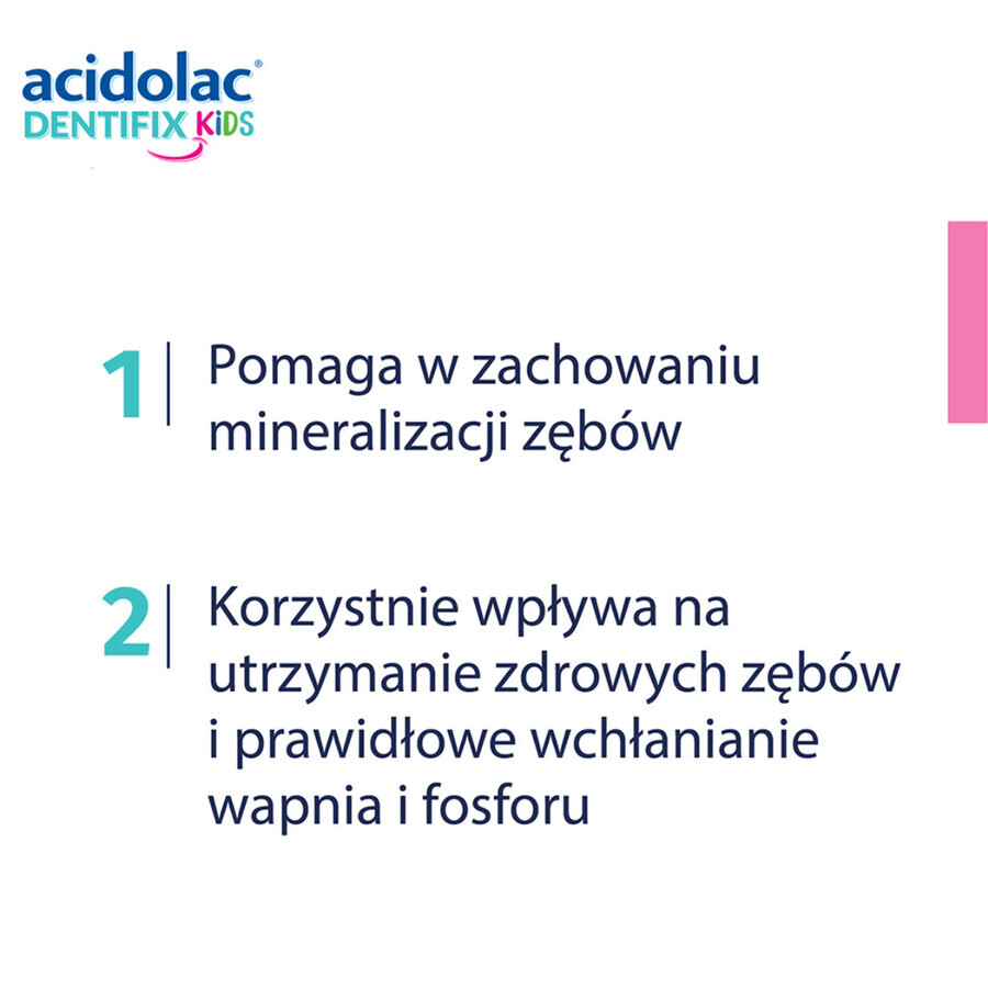 Acidolac Dentifix Kids, zuigtabletten met aardbeiensmaak, vanaf 3 jaar, 30 tabletten