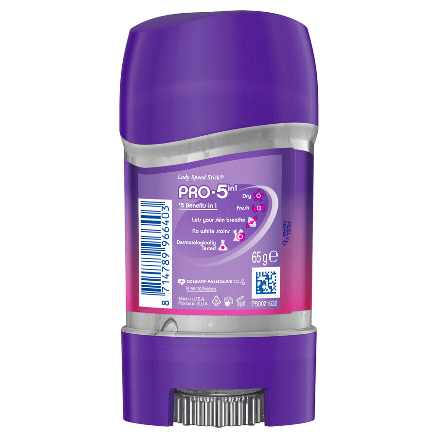 Lady Speed Stick, Pro 5en1, gel antitranspirante para mujer, 65 g