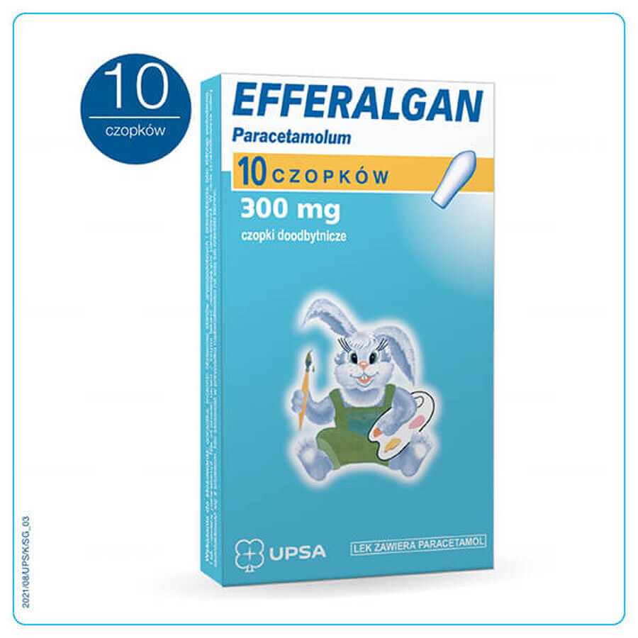 Efferalgan 300 mg, supposte rettali, 10 pezzi