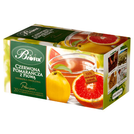 Bi Fix, Premium Red Orange with Quince, ceai de fructe, 20 pliculețe