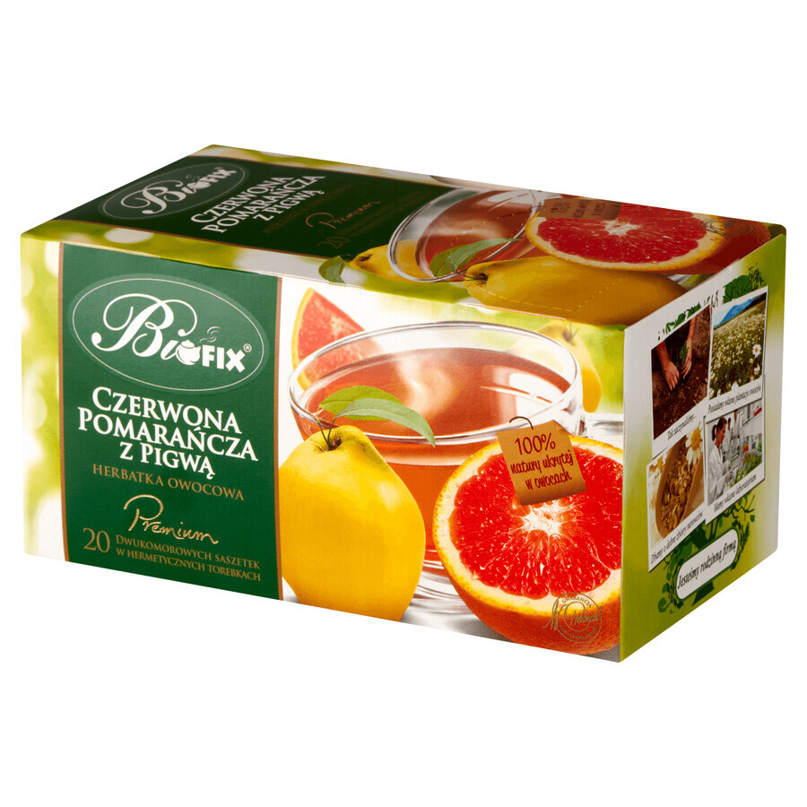 Bi Fix, Premium Red Orange with Quince, ceai de fructe, 20 pliculețe