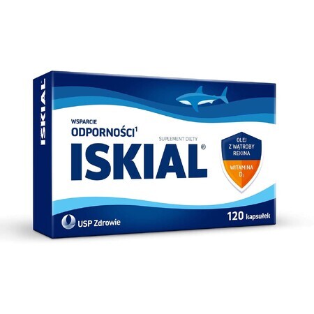 Iskial, haaienleverolie + vitamine D3, 120 capsules