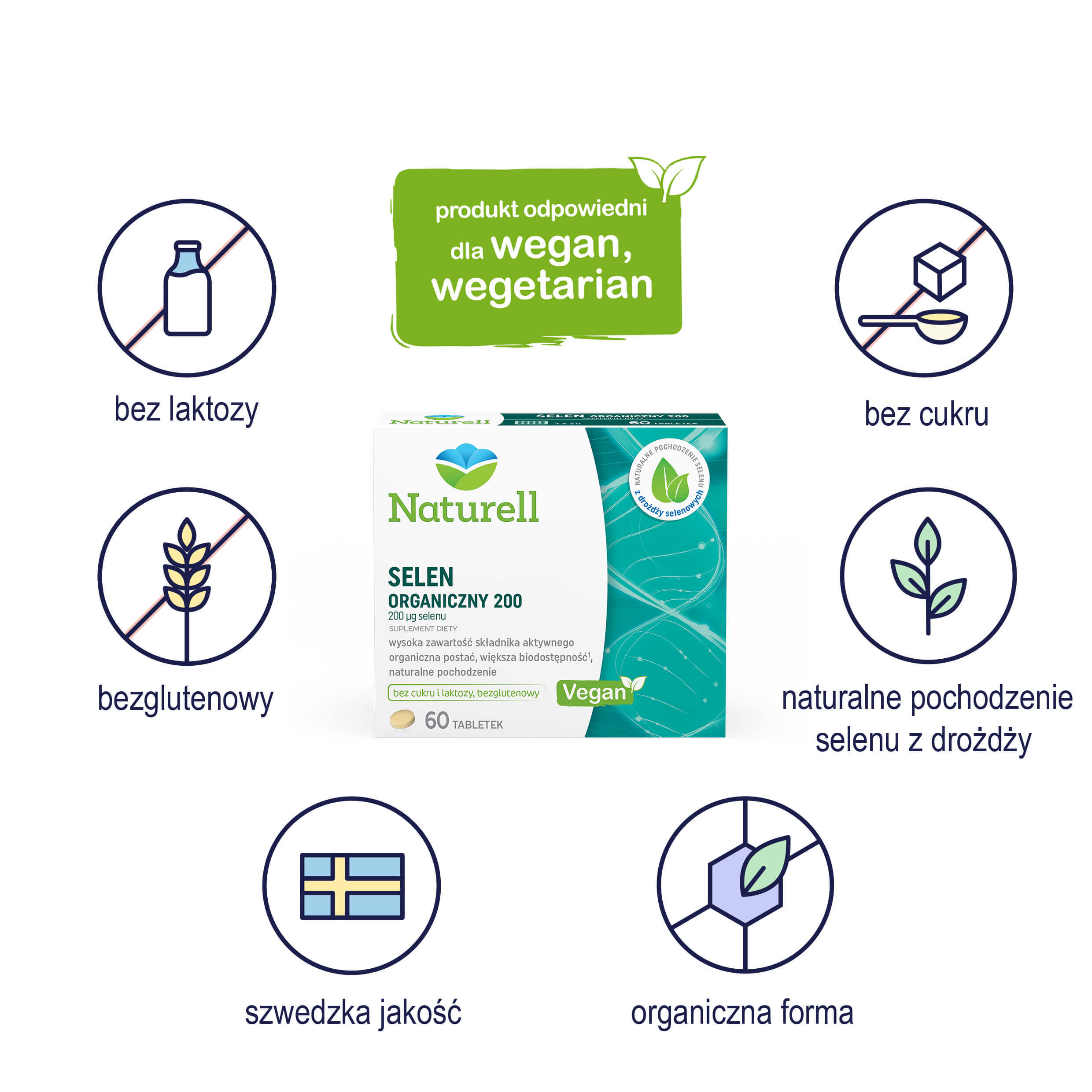 Naturell Organic Selenium 200, 60 comprimate