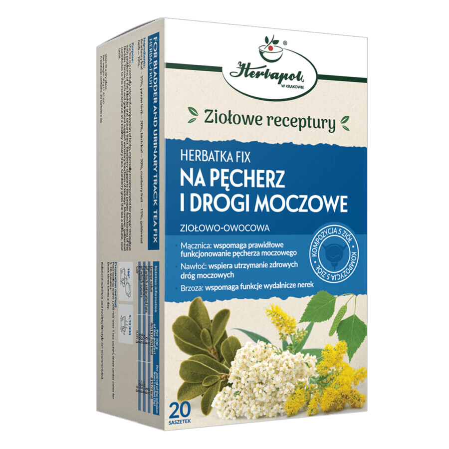 Herbapol Na Pęcherz i Drogi Urczowe (Pour la vessie et les voies urinaires), tisane aux fruits, 2 g x 20 sachets