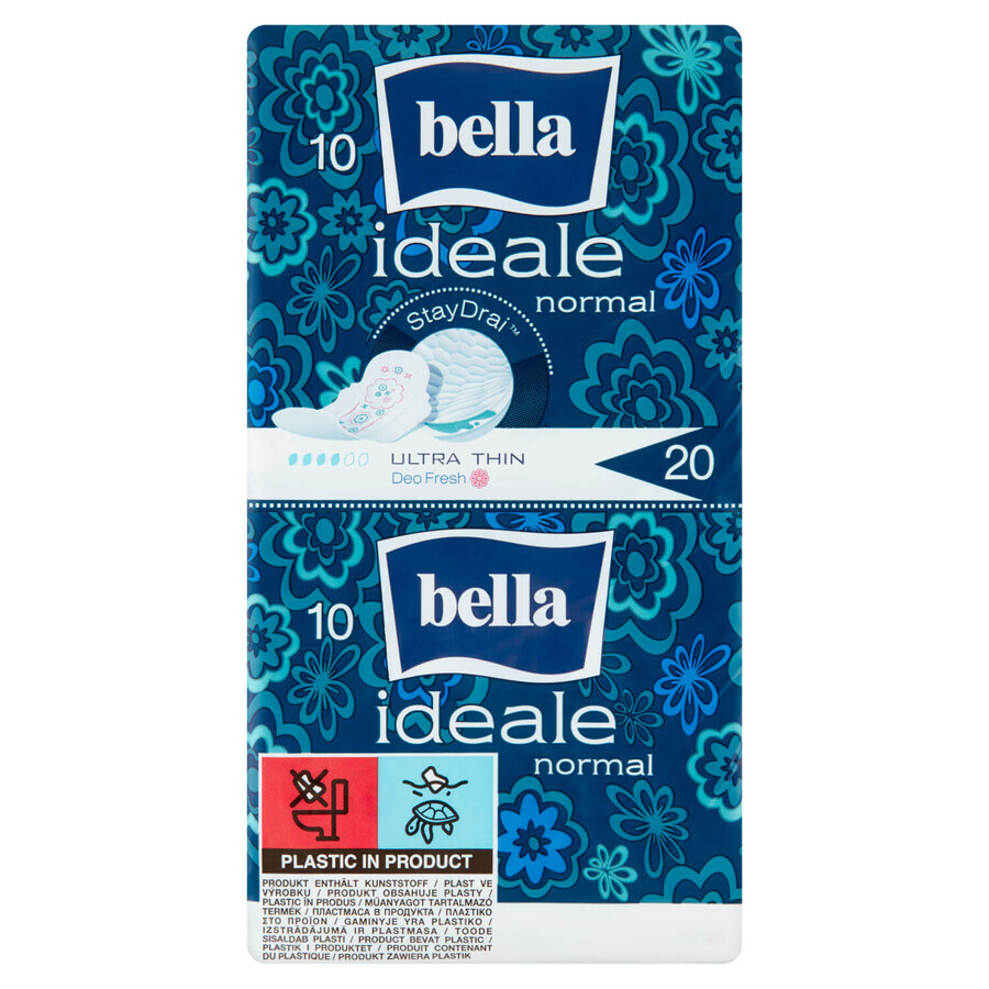 Bella Ideale, StayDrai sanitary napkins with wings, ultra-thin, normal, 20 pcs