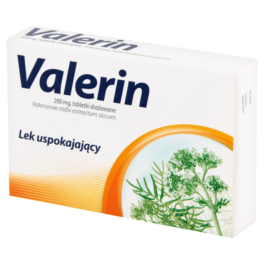 Valerin 200 mg, 15 irritated tablets