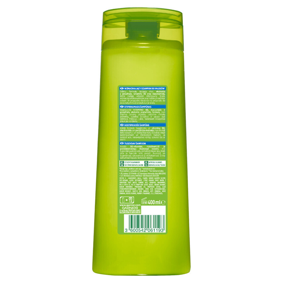 Garnier Fructis Strength and Shine, șampon de întărire 2 în 1 pentru păr normal, 400 ml