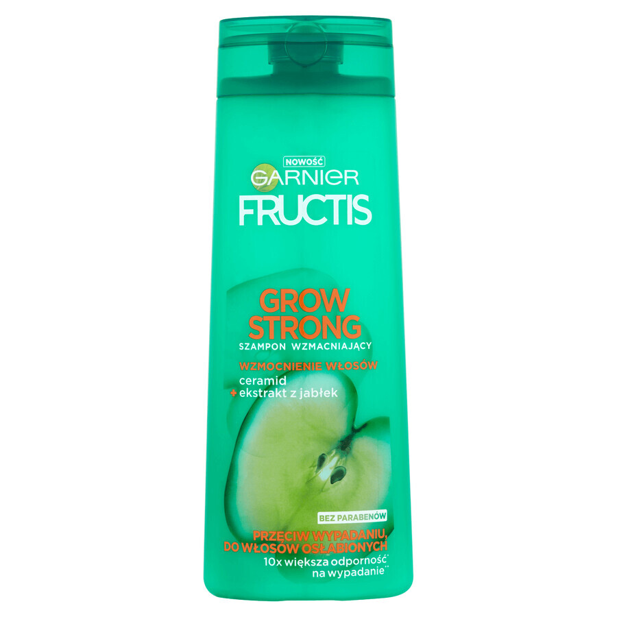 Garnier Fructis Grow Strong, Shampoo rinforzante per capelli deboli e fragili, 400 ml