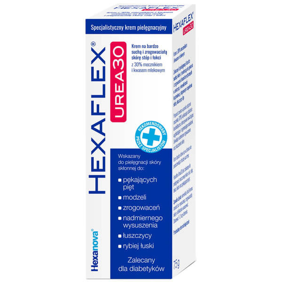 Hexaflex Urea 30, specialized care cream for calloused skin on legs and elbows, 75 g