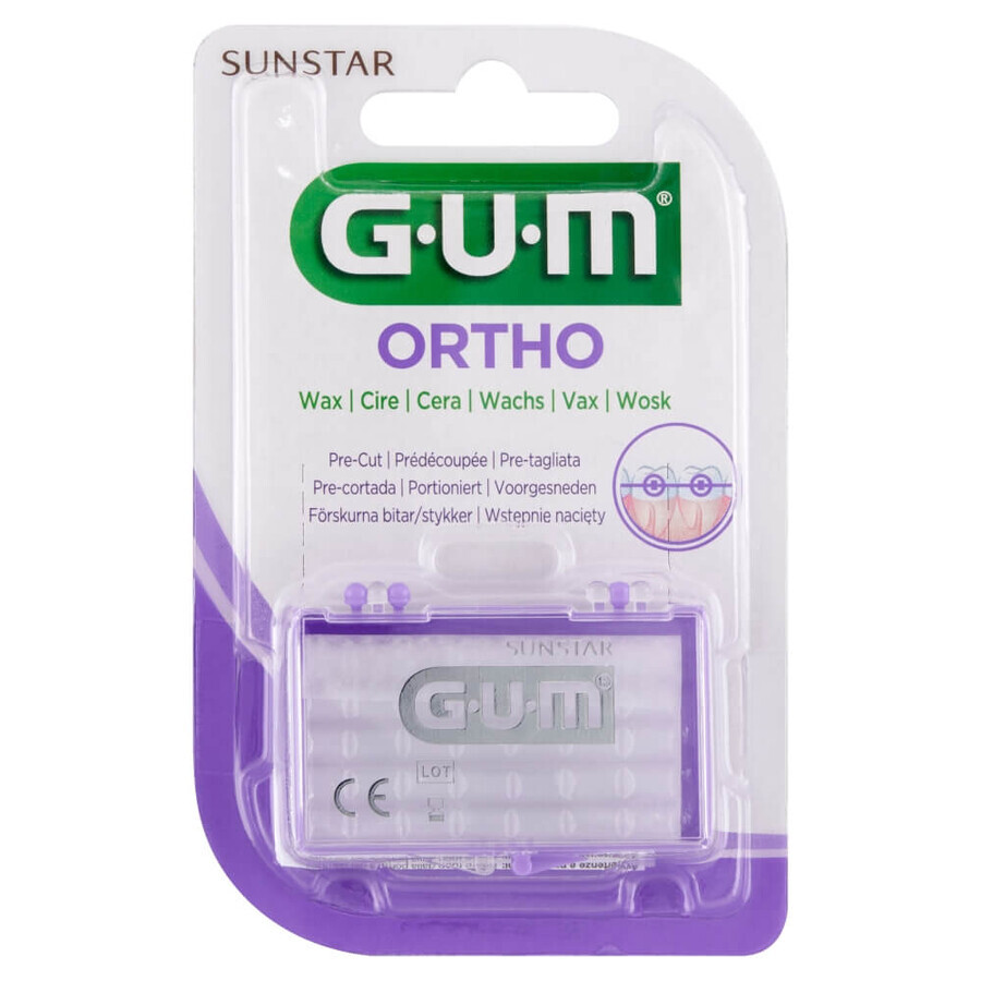 Sunstar Gum Ortho, cire orthodontique calibrée, sans goût, 1 pièce