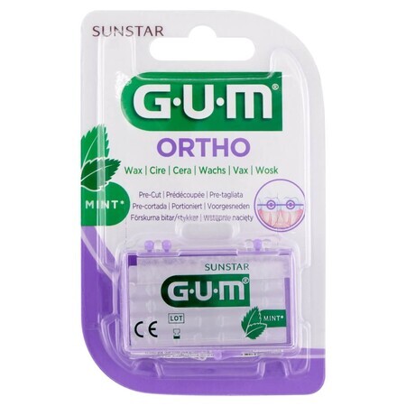 Sunstar Gum Ortho, ceară ortodontică, calibrată, aromă de mentă, 1 buc