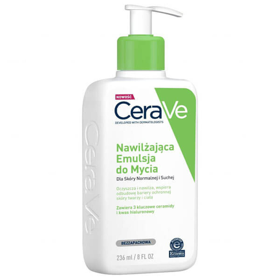 CeraVe, emulsie de curățare hidratantă, piele normală și uscată, 236 ml