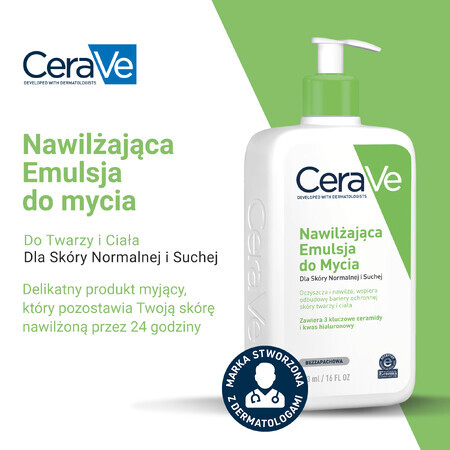 CeraVe, emulsie de curățare hidratantă, piele normală și uscată, 236 ml