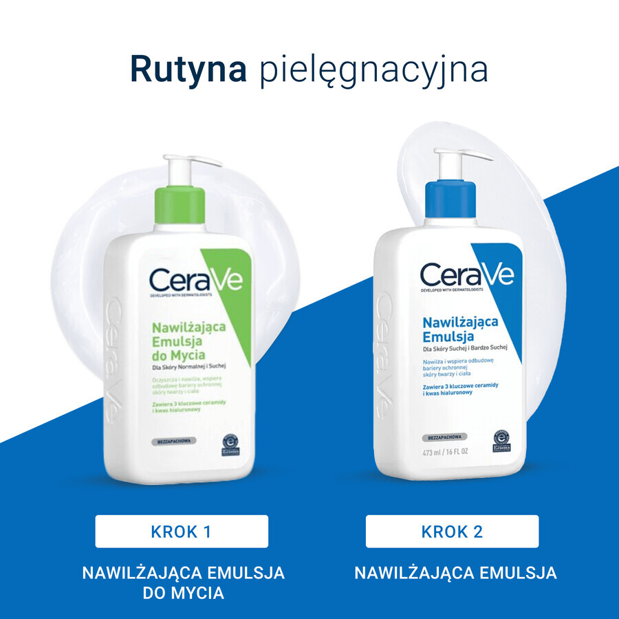 CeraVe, emulsie hidratantă cu ceramide, piele uscată și foarte uscată, 236 ml