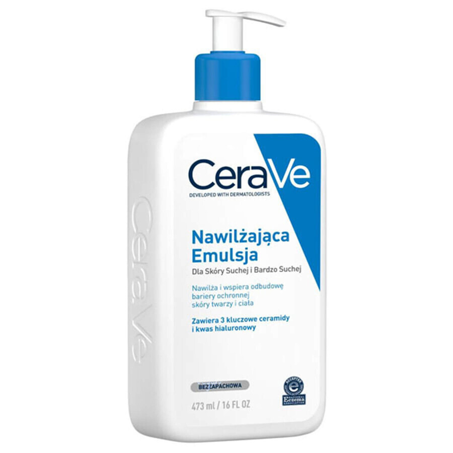 CeraVe, emulsie hidratantă cu ceramide, piele uscată și foarte uscată, 473 ml