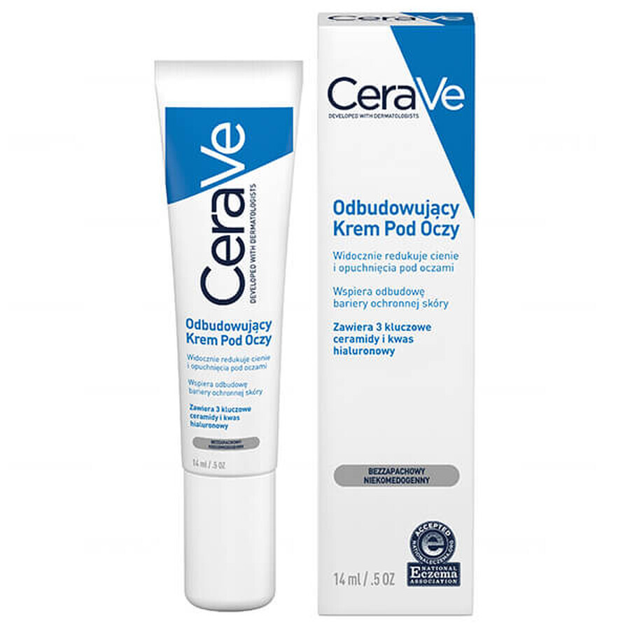 CeraVe, cremă de ochi reparatoare, piele normală și uscată, 14 ml