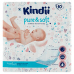 Kindii Pure &amp; Soft, tampoane pentru copii, de unică folosință, 60 cm x 60 cm, 10 bucăți